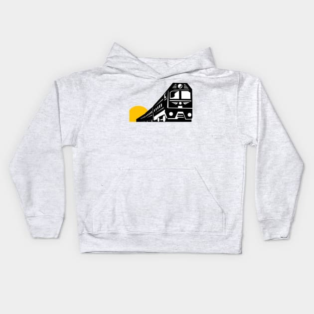 Diesel Train Front  Retro Kids Hoodie by retrovectors